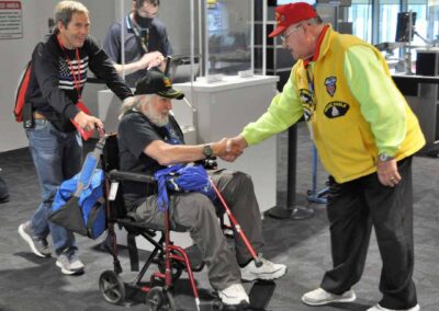 Veteran being welcomed at Baltimore airport.